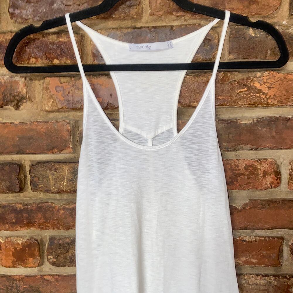 Twenty White Burnout Sleeveless Scoop Neck Midi Tank Dress Women's Size Small - Picture 2 of 6